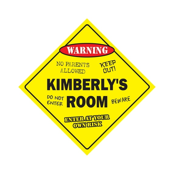 SignMission X-Kimberlys Room 12 x 12 in. Crossing Zone Xing Room Sign - Kimberlys