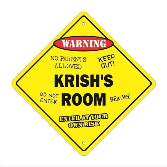 SignMission X-Krishs Room 12 x 12 in. Crossing Zone Xing Room Sign - Krishs