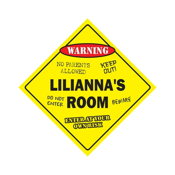 SignMission X-Liliannas Room 12 x 12 in. Crossing Zone Xing Room Sign - Liliannas
