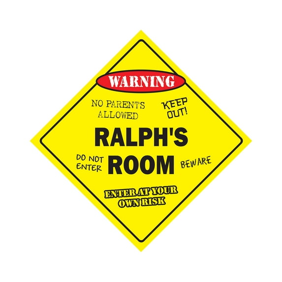 Ralph's Room Sign Crossing Zone Xing | Indoor/Outdoor | 12" Tall kids bedroom decor door children's name boy girl