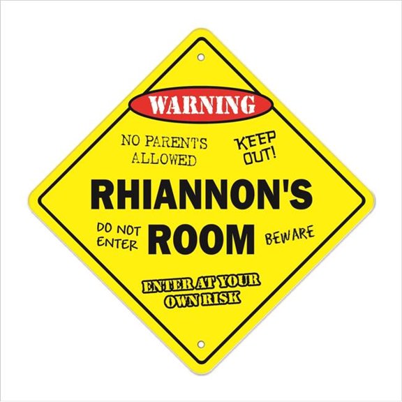 Rhiannon's Room Sign Crossing Zone Xing | Indoor/Outdoor | 12" Tall kids bedroom decor door children's name boy girl
