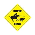 thumbnail image 1 of Roper Crossing Sign Zone Xing | Indoor/Outdoor | 12" Tall road cowboy rope boots calf rodeo bull rider trick, 1 of 5