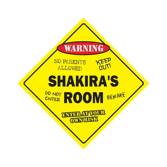 SignMission X-Shakiras Room 12 x 12 in. Crossing Zone Xing Room Sign - Shakiras