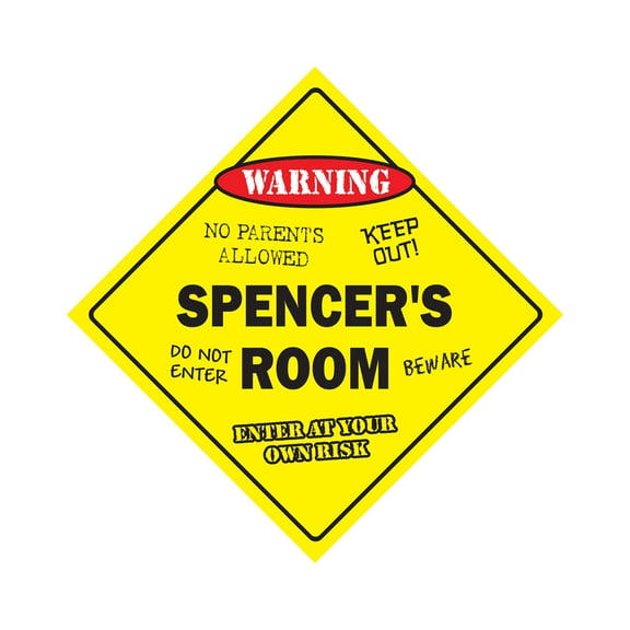 SignMission X-Spencers Room 12 x 12 in. Crossing Zone Xing Room Sign - Spencers