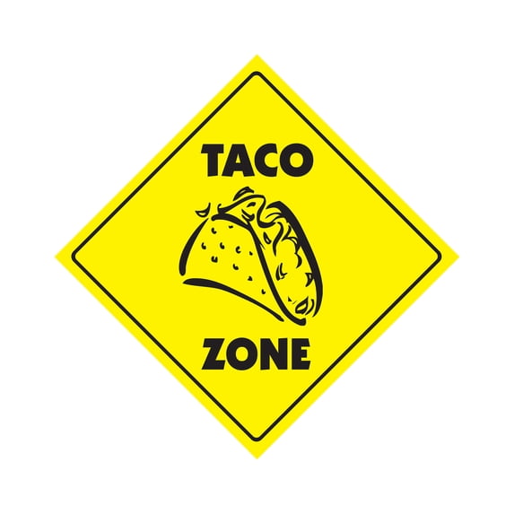 SignMission X-TACO 12 x 12 in. Taco Crossing Zone Xing Sign