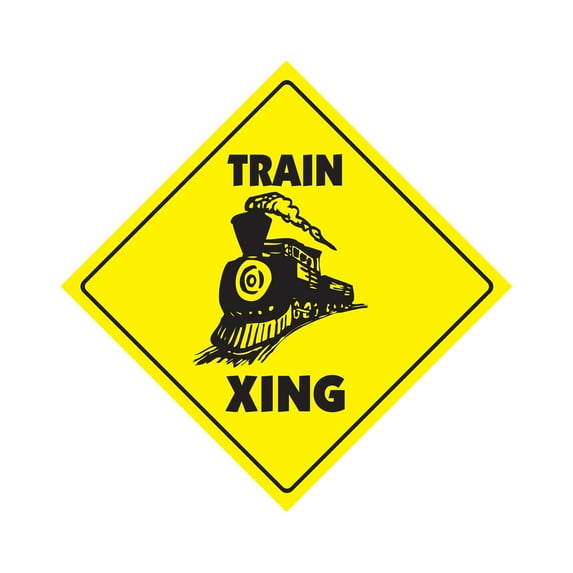 SignMission X-Train 12 x 12 in. Train Crossing Zone Xing Sign