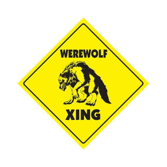 SignMission X-WEREWOLF 12 x 12 in. Werewolf Crossing Zone Xing Sign