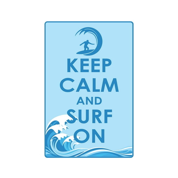 SignMission Z-1014-Keep Calm And Surf On 10 x 14 in. Keep Calm & Surf On Sign - Water Beach Sand Surf