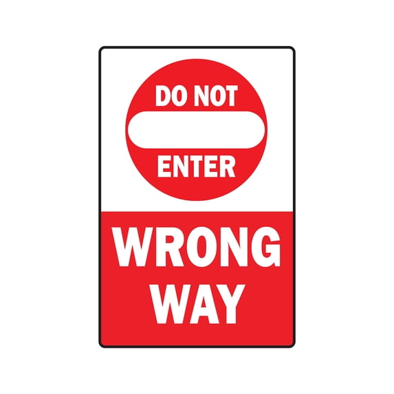 SignMission Z-1117-Do Not Enter Wrong Way 11 x 17 in. Do Not Enter Wrong Way Parking Sign