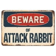 thumbnail image 1 of SignMission Z-812-BW-Attack Rabbit 8 x 12 in. Beware of Attack Rabbit Rustic Sign, 1 of 1