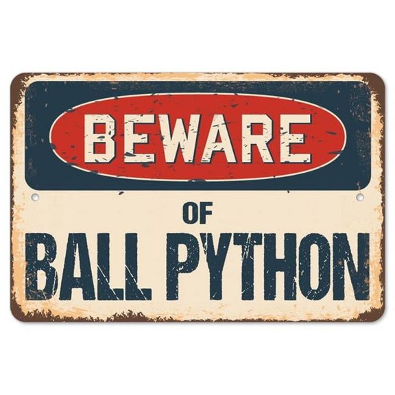 SignMission Z-812-BW-Ball Python 8 x 12 in. Beware of Ball Python Rustic Sign