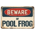 thumbnail image 1 of SignMission Z-812-BW-Pool Frog Beware of Pool Frog Rustic Sign, 1 of 4