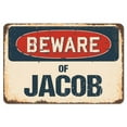 thumbnail image 1 of SignMission Z-A-1014-BW-Jacob Beware of Jacob Rustic Sign, 1 of 1