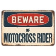 thumbnail image 1 of SignMission Z-A-1014-BW-Motocross Rider Beware of Motocross Rider Rustic Sign, 1 of 4