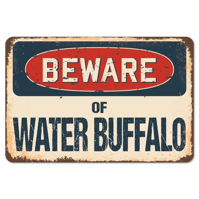SignMission Z-A-1014-BW-Water Buffalo Beware of Water Buffalo Rustic ...