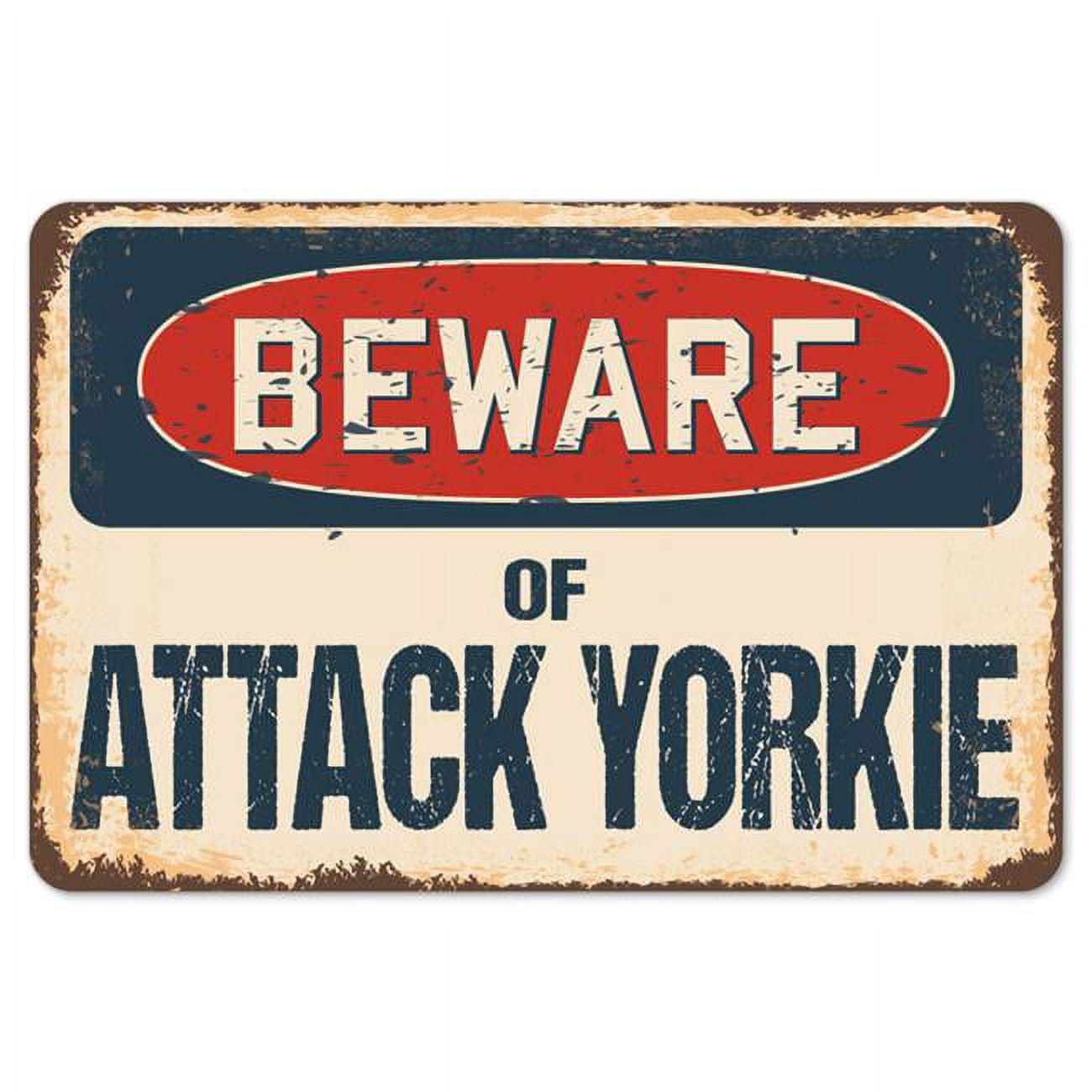 SignMission Z-A-710-BW-Attack Yorkie Beware of Attack Yorkie Rustic ...