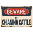 thumbnail image 1 of SignMission Z-A-710-BW-Chianina Cattle Beware of Chianina Cattle Rustic Sign, 1 of 1