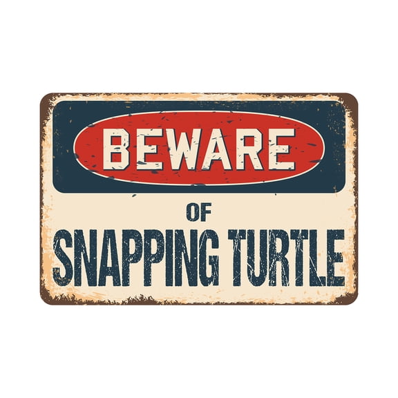 SignMission Z-A-710-BW-Snapping Turtle 7 x 10 in. Beware of Snapping Turtle Rustic Sign