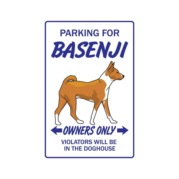 SignMission Z-Basenji 8 x 12 in. Basenji Sign Dog Pet Parking Signs - Hound Pet Groomer Vet