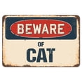 thumbnail image 1 of SignMission Z-D-5-BW-Cat Beware of Cat Rustic Sign, 1 of 1