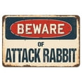 thumbnail image 1 of SignMission Z-D-8-BW-Attack Rabbit Beware of Attack Rabbit Rustic Sign, 1 of 1