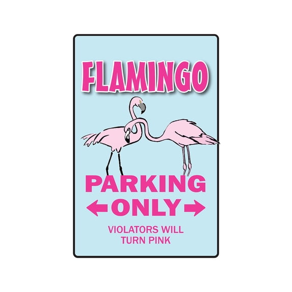 FLAMINGO Sign parking lover animal bird lover pink lawn | Indoor/Outdoor | 12" Tall