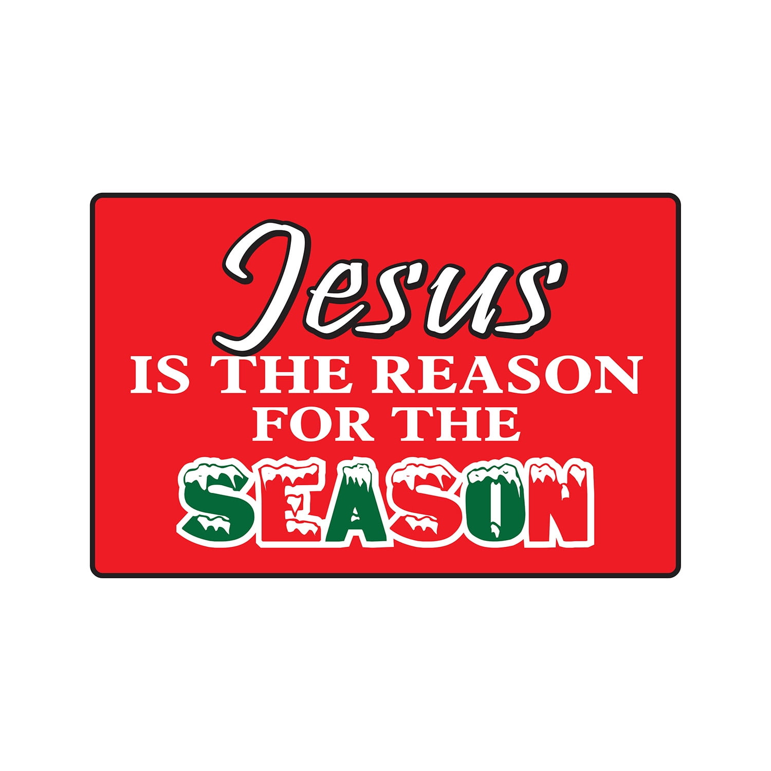 Red and Green Metal Outdoor Christmas Sign, 8" x 12"