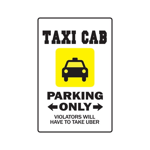 SignMission Z-Taxi Cab 12 in. Taxi Cab Sign - Lyft Uber Driver Chauffeur Cabby Cabbie Stand