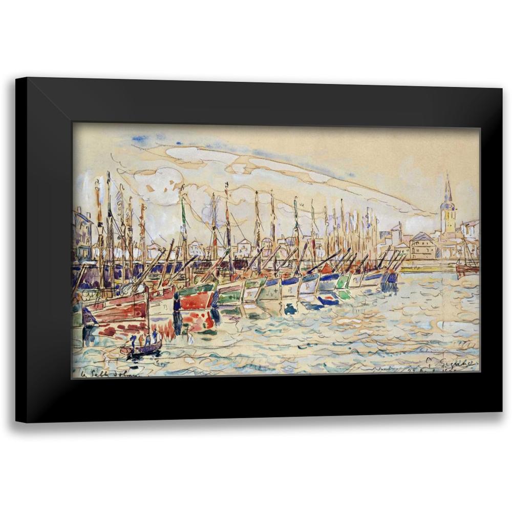Signac, Paul 14x10 Black Modern Framed Museum Art Print Titled - Les Sable DOlonne