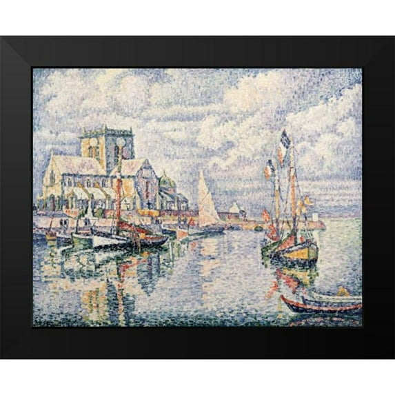 Signac, Paul 24x20 Black Modern Framed Museum Art Print Titled - Le Port De Barfleur