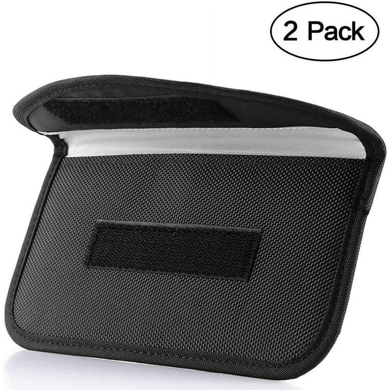 Signal Blocking Bag 2 Pack GPS RFID Faraday Bag Shield Cage Pouch Wallet Phone Case for Cell Phone Privacy Protection and Car Key FOB Anti Tracking Anti Spying Walmart