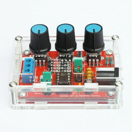 Signal Generator DIY Kit, KKmoon XR2206 High Precision Function Signal Generator DIY Kit Sine/Triangle/Square Output 1Hz-1MHz Adjustable Frequency, Amplitude + Transparent Case Box Shell