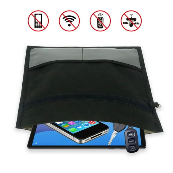 Signal Shielding Bag Anti-hacking Anti-interference Oxford Cloth RFID Signal Blocking Wallet Case for Mobile Phone,A