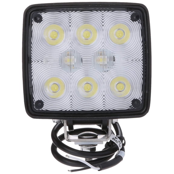 Signal-Stat 4x3.75 in. Rectangular LED Work Light, Black, 8 Diode, 540 Lumen, Stripped End, 12-36V