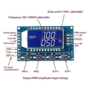 Signal generator PWM pulse frequency duty cycle adjustable module