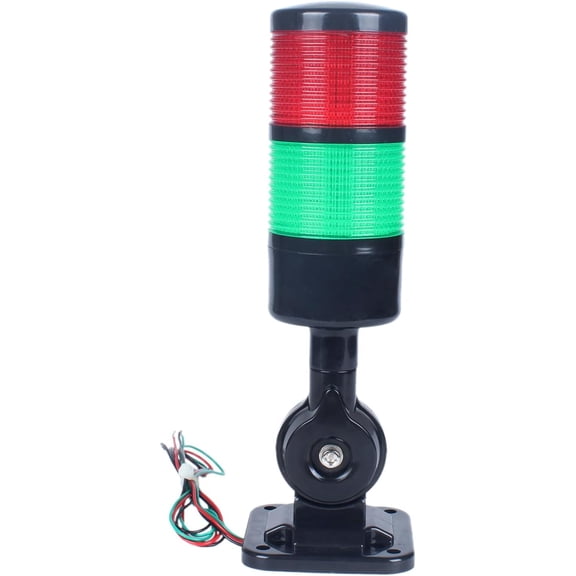 Signal tower stackable light, industrial signal warning light, with rotating base cylindrical tower light, can switch between steady/flash, 1224 DC (2 layers, with buzzer) black