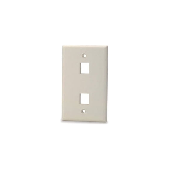 Signamax Inc 1-Gang Faceplate; Screw Terminal, (2) Port Keystone, High Impact Thermoplastic, White SKF-2-WH - SKF-2-WH