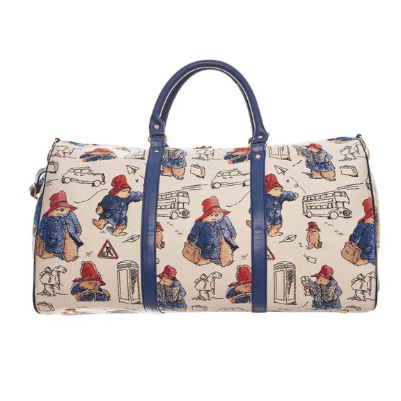 Signare Classic Paddington Bear Woven Tapestry Travel Duffle Overnight Weekend Bag