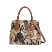 Signare Tapestry Brown Labrador Convertible Top Handle Bag