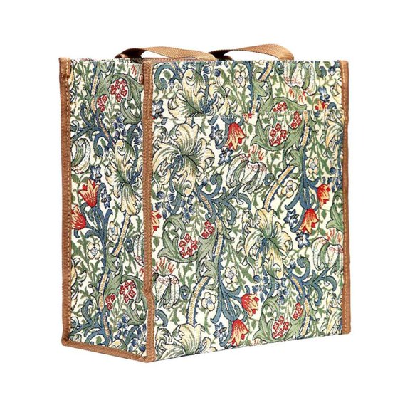 Signare Tapestry Golden Lily Green Floral Shopper Bag