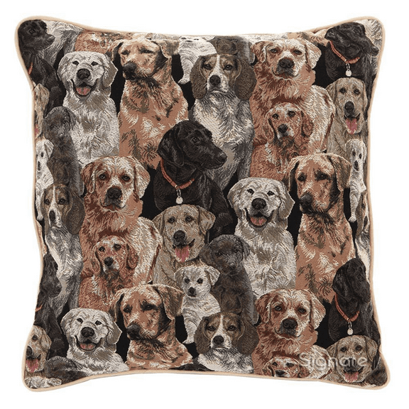 Signare Tapestry Labrador Brown Pillowcase/ Cushion Cover 18 x 18 inch