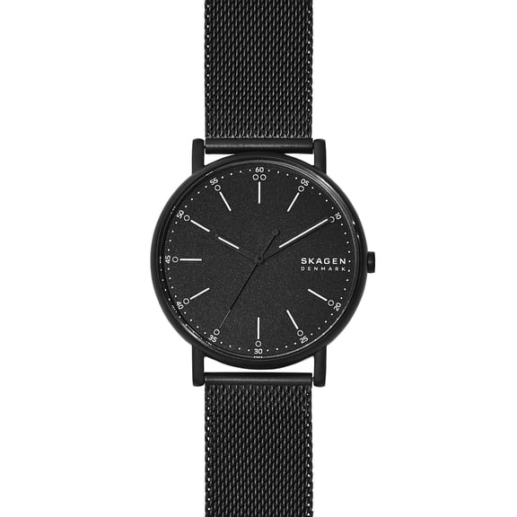 Signatur Three-Hand Black Steel-Mesh Watch (SKW6579)