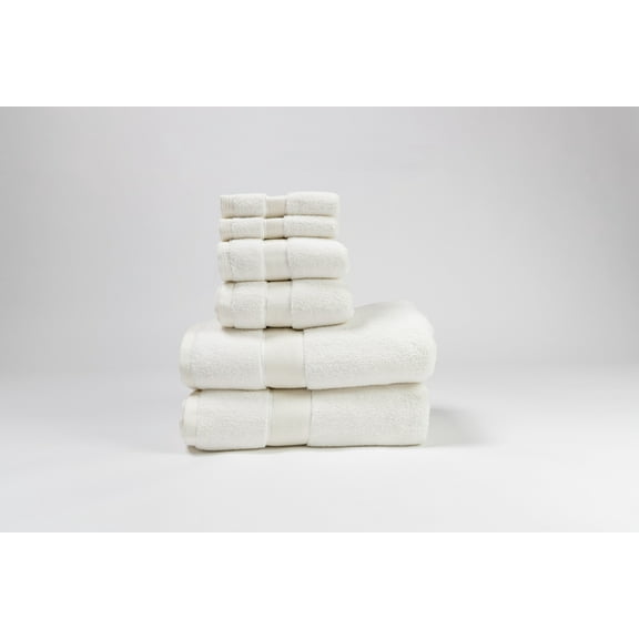 Signature 6-Piece 100% Cotton Bath Towel Set in Creme