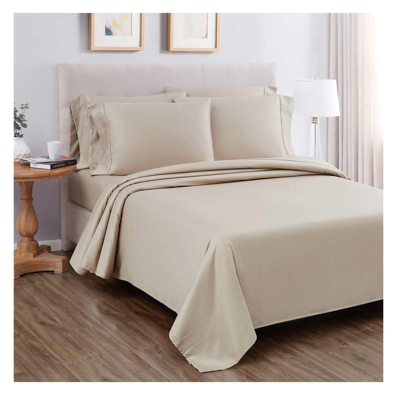 Signature 680 Thread Count 6-Piece Sheet Set (Queen, Beige)