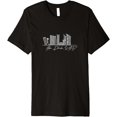 thumbnail image 1 of Signature Abu Dhabi City Skyline - United Arab Emirates Premium T-Shirt men and women can wear, black, white, gifts, 1 of 4