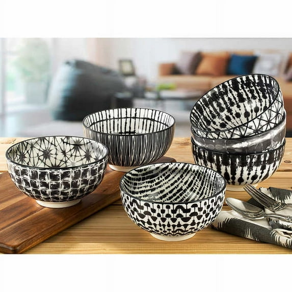 Signature All Purpose Bowls, 6-piece. 24.9 Oz. capacity each. Color black.