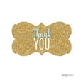 thumbnail image 1 of Signature Baby Blue, White, Gold Glittering Party, Fancy Frame Labels Stickers, Thank You!, 36-Pack, 1 of 2