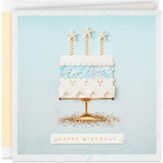 Signature Birthday Card (Seashell Birthday Cake)