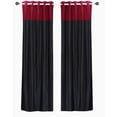thumbnail image 1 of Signature Black and Burgundy ring top velvet Curtain Panel - 80Wx96L - Piece, 1 of 2