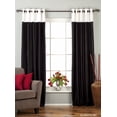 thumbnail image 1 of Signature Black and White ring top velvet Curtain Panel - 80Wx120L - Piece, 1 of 2